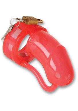 Keuschheitskfig - Penis Cage Silicone large red clear