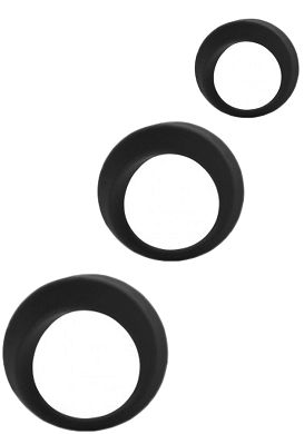 Cockring-Set Silicone Ornament Enhance No. I black
