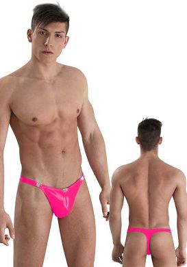 Eros Veneziani Herren Lack-String in neon pink