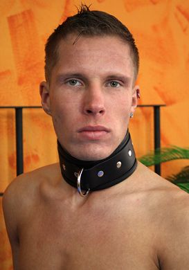 Rimba Leder Halsfessel schwarz