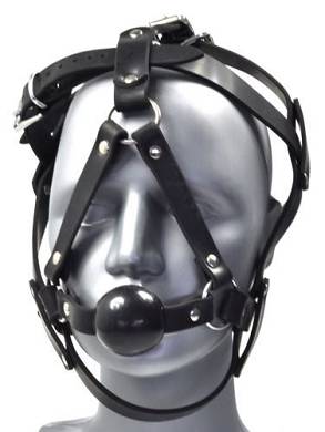 Harness Mundknebel aus Latex mit Ballgag-Ballknebel