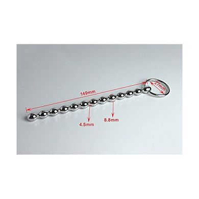 Penis Plug Dilator als Kugelstab mit Ring - 149 mm langes Prinzenzepter - Harnröhren