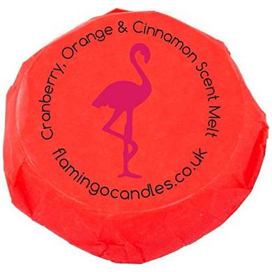 Flamingo Candle. Cranberry Orange & Explosion Duft Melt Cinnamon. Rot