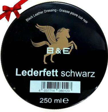 B&E Lederfett schwarz Lederpflege Schuhe Autositze mit Vaseline 250ml Dose
