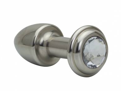 Edler Edelstahl Buttplug 35 mm mit Stein