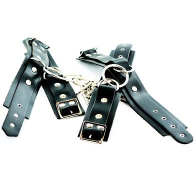 Leder-Hand-Fufessel-Set schwarz