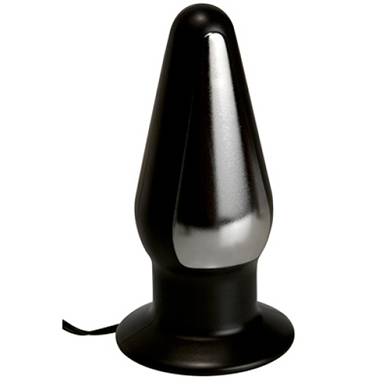 Elektrosex Groer Buttplug - Schwarz/Silber