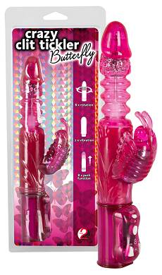 Pinker Perlenvibrator mit Klitoris-Reizarm