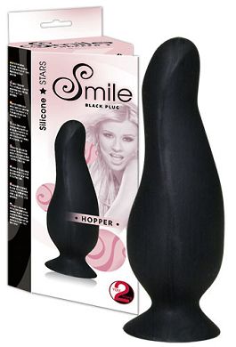 12 x 2 - 4 cm Smile Hopper Plug large black