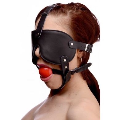 Harness mit Knebel und Augenbinde - Rot