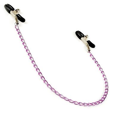 verstellbare Nippelklemmen mit violetter Kette