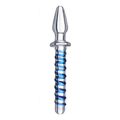 Kundalini Thrusting Wand Dildo & Plug - Transparent/Blau