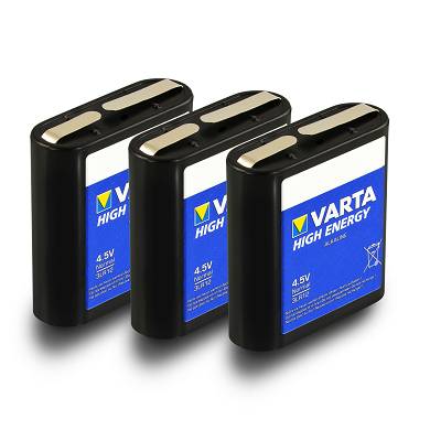 3x Varta High Energy Flachbatterie 6100 mAh 3R12 4,5V Typ 2012 3 Stück