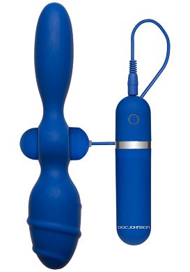 19 cm Vibro-Plug Titanmen Double Tool blue