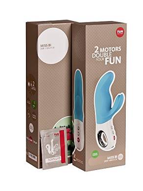 Fun Factory Miss Bi: Bunnyvibrator / G-Punkt-Vibrator. türkis inkl. Gleitgel