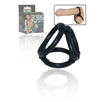 Tri Ring Cock Cage schwarz