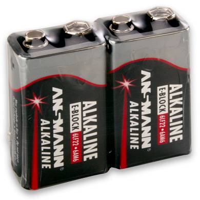 2x ANSMANN Alkaline Batterie 9V-Block E 9Volt, 6LF22 5015591