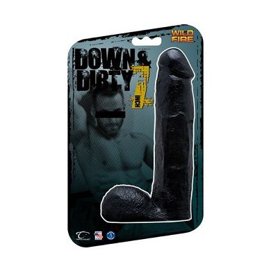 Down + Dirty 7 inch / 18cm Light Dong with Balls Black