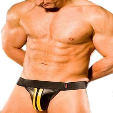 colt-leather-zip-jock---yellow
