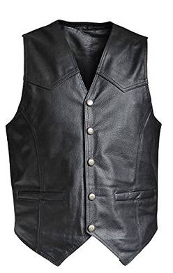 Herren Lederweste Alfred Nappa Leder schwarz