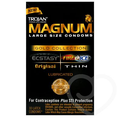 Trojan Magnum groe Kondome - Gold Collection (10er-Pack)