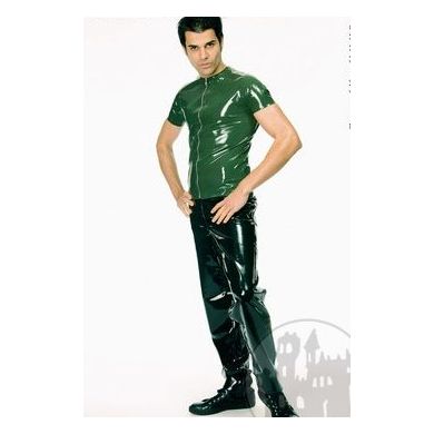 Latex T-Shirt mit Metall-RV, geklebt