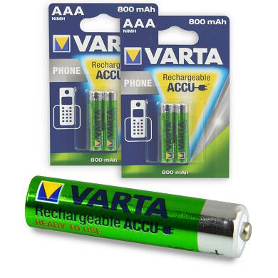 4x Varta Phone Power Akku Micro AAA 1,2 V 800 mAh T398 Telefon NEU 4 Stück