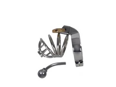 Ring Cage mit Penisplug kurz. Peniskäfig mit Dilator Penis-Plug Keuschheitsgürte