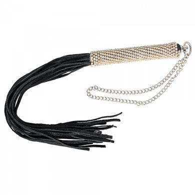 Strass-Minipeitsche - 40 cm - in Schwarz