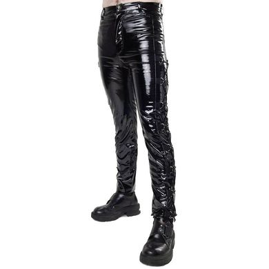 Herren Lackhose mit seitl. Schnrung