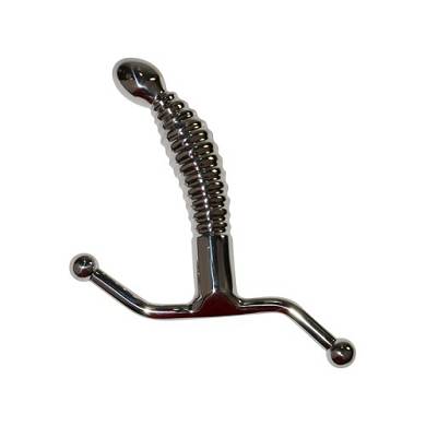 G-Punkt- und P-Punkt-Dildo aus Metall mit Riffeln