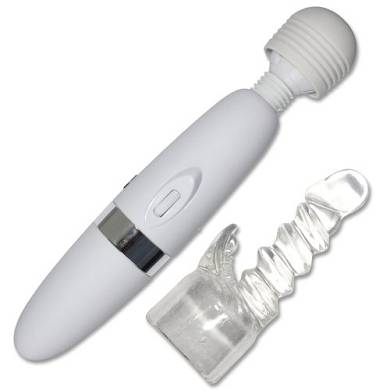Massagestab Magic Wand Accu/Netzbetrieb Weiß 12000 Umd/min Extra Stark mit Klatsch-F