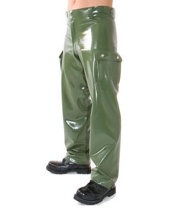 Latex Herren Jeans mit Seitentaschen Power - Latexstrke 0,60 mm - Blau - Gre M
