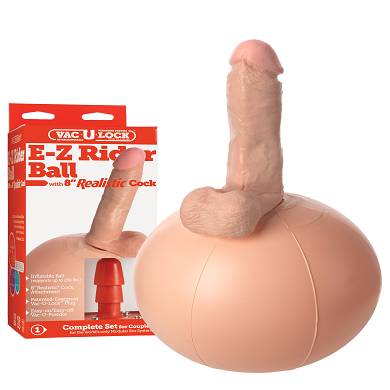Vac-U-Lock - E-Z Rider Balls with 8 inch Realistic Cock