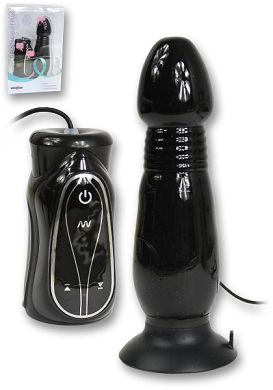 16 x 3 - 4,5 cm Buttplug Thrusting Butt Plug black - mit Stofunktion