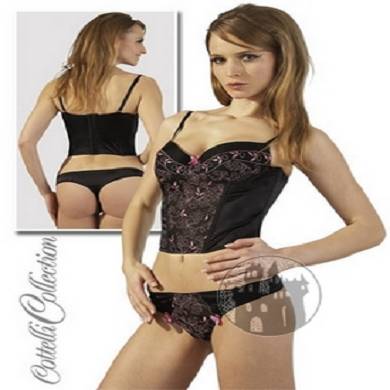 Corsage schwarz/pink