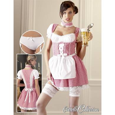 Dirndl weiß/rot