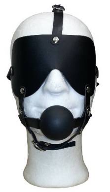 Bondage Leder Harness Ball Mund Knebel mit Augenbinde