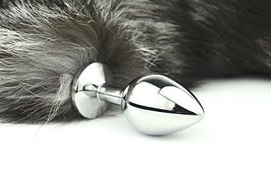 Ø4.1*9.5cm Edelstahl Analplug Buttplug Fuchsschwanz Cat Fox Tail Erotic Optik Butt