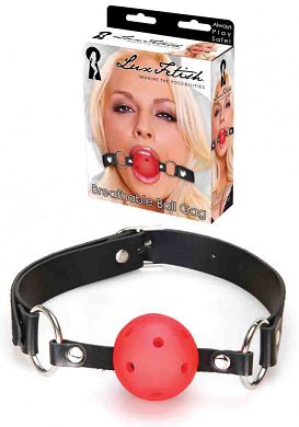 LUX FETISH - Mundknebel mit Atemlchern rot