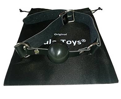 Bondage Leder Ball Mund Knebel mit 38mm Silikon Ball - Top Qualität