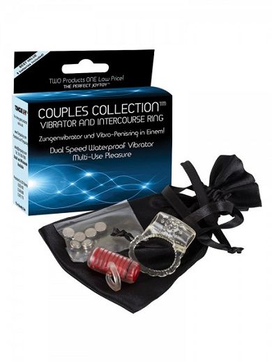 Couples Collection: Zungenvibrator und Vibro-Penisring, transparent