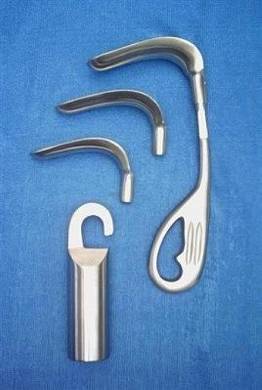 Scherback Vaginal Spekulum, mit 3 Spateln und Gewicht