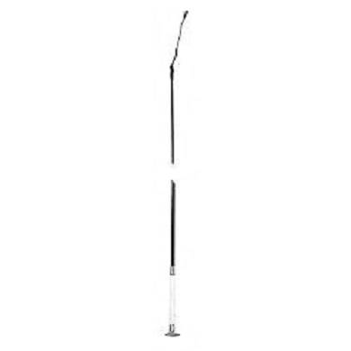 Dressurgerte Frankfurt 100cm - langer Ledergriff wei mit Silber