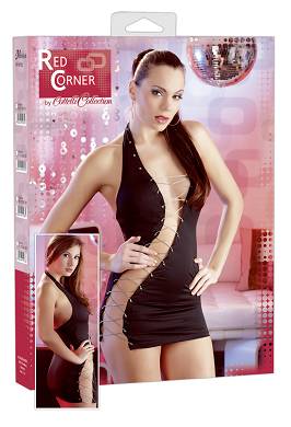 Schwarzes Minikleid in leichter Transparenz