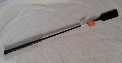 GERTE PEITSCHE DBERT 1-3019-865s  Schwarz Blank  Lederklatsche hochwertig NEU