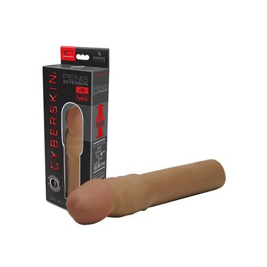 Cyberskin Penis Extension 4 Inch - 10 cm extra dick brown