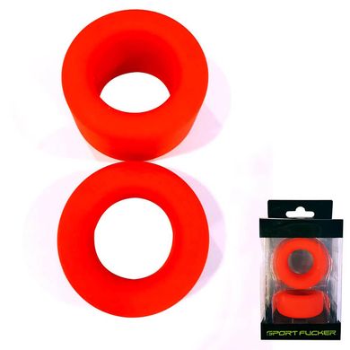 SportFucker Soft Silicone Nutt Job Set red - Ballstretcher + Cockring