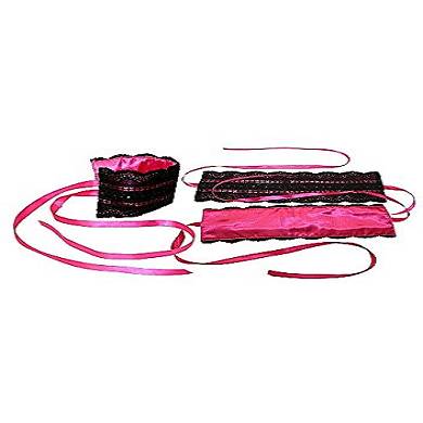 Sportsheets Seide und Spitze BDSM Liebesset, schwarz/rosa, 1 Stück