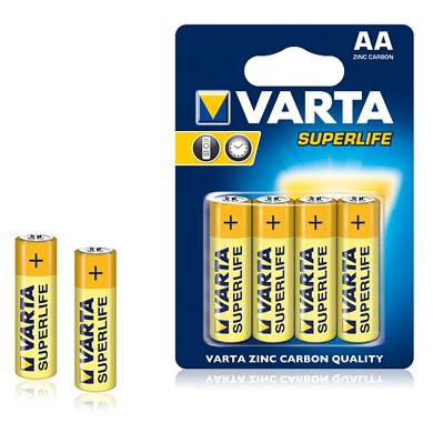 40 x Varta SuperLife Mignon AA MN1500 R6 LR6 1,5V Zink-Kohle Batterie Typ 2006
